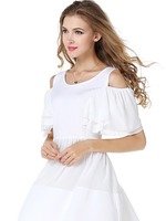 Белое летнее платье LSP-04114